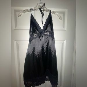 black silk mini lace lingerie dress✨